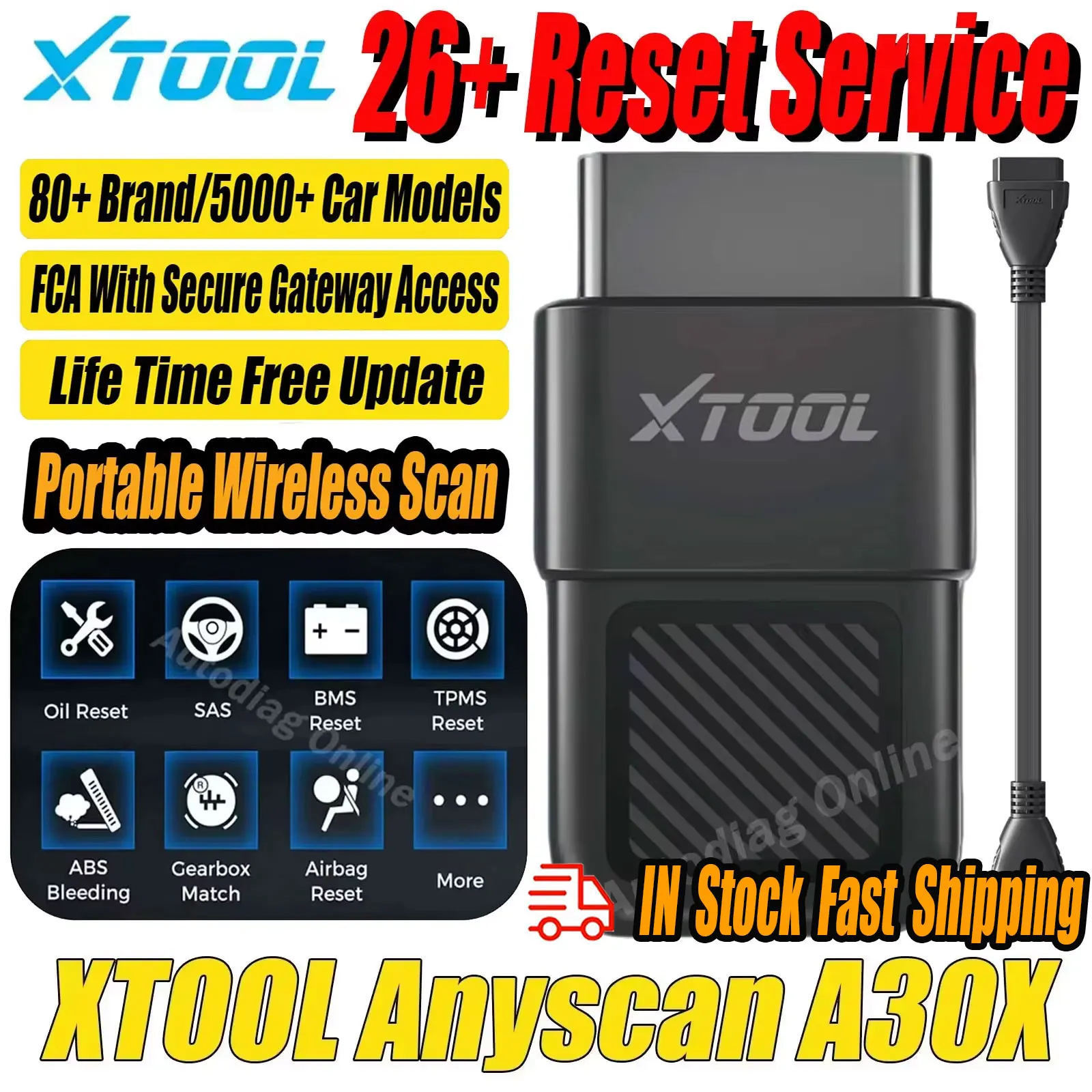 Диагностический сканер XTOOL A30X для автомобилей, считыватель кодов неисправностей с 26+ функциями сброса, диагностика SGW для FCA с доступом через Secure Gateway, OBD2 сканер.
Диагностический сканер XTOOL A30X для автомобилей, считыватель кодов неисправностей с 26+ функциями сброса, диагностика SGW для FCA с доступом через Secure Gateway, OBD2 сканер.