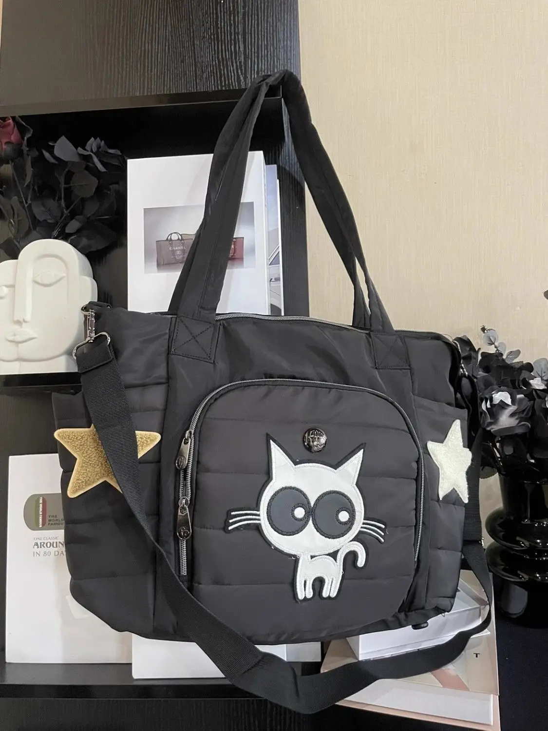 Retro Large Capacity Black Tote Bag Purse Women Sweet Cool Cat Star Casual Shoulder Bags Female Harajuku Crossbody Bags 2025 New
Retro Large Capacity Black Tote Bag Purse Women Sweet Cool Cat Star Casual Shoulder Bags Female Harajuku Crossbody Bags 2025 New