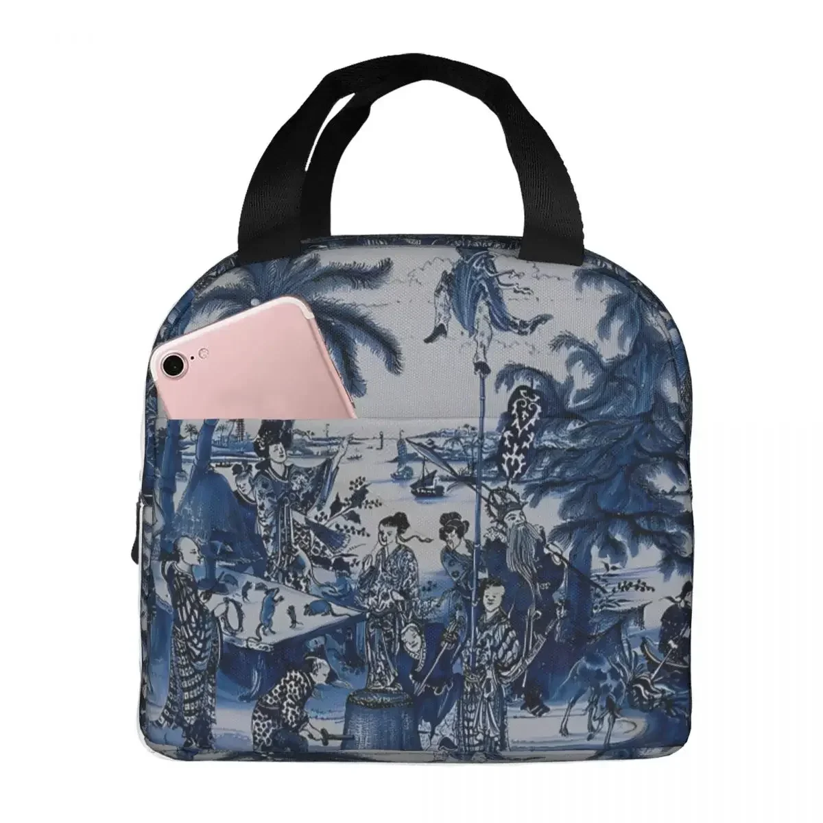 17th Century Delftware Chinoiserie Insulated Lunch Bag High Capacity Toile De Jouy Lunch Container Cooler Bag Tote Lunch Box
17th Century Delftware Chinoiserie Insulated Lunch Bag High Capacity Toile De Jouy Lunch Container Cooler Bag Tote Lunch Box