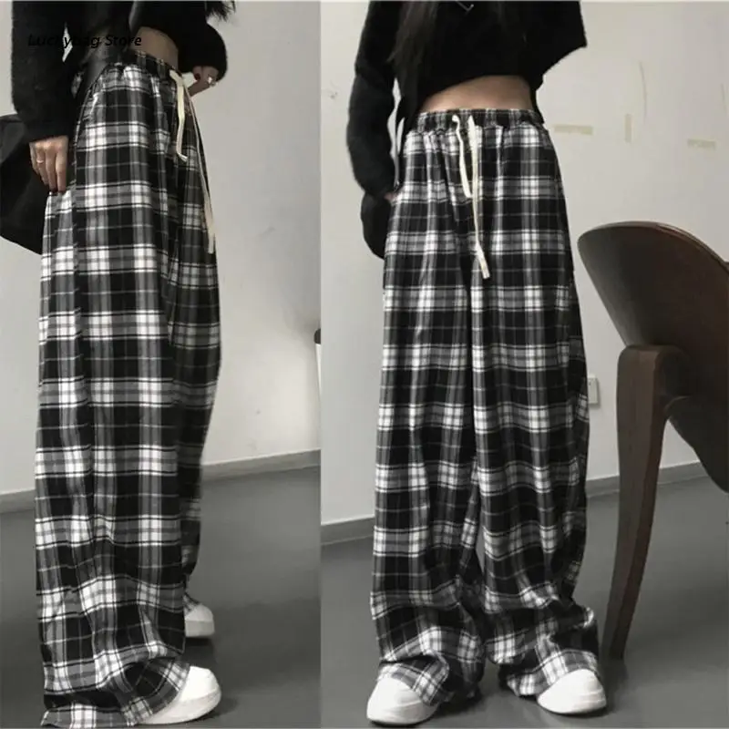 Wide Leg Pants Womens Teens Summer Fall Trendy Harajuku Plaid High Waist Oversized Loose Trousers Streetwear with Pocket
Wide Leg Pants Womens Teens Summer Fall Trendy Harajuku Plaid High Waist Oversized Loose Trousers Streetwear with Pocket