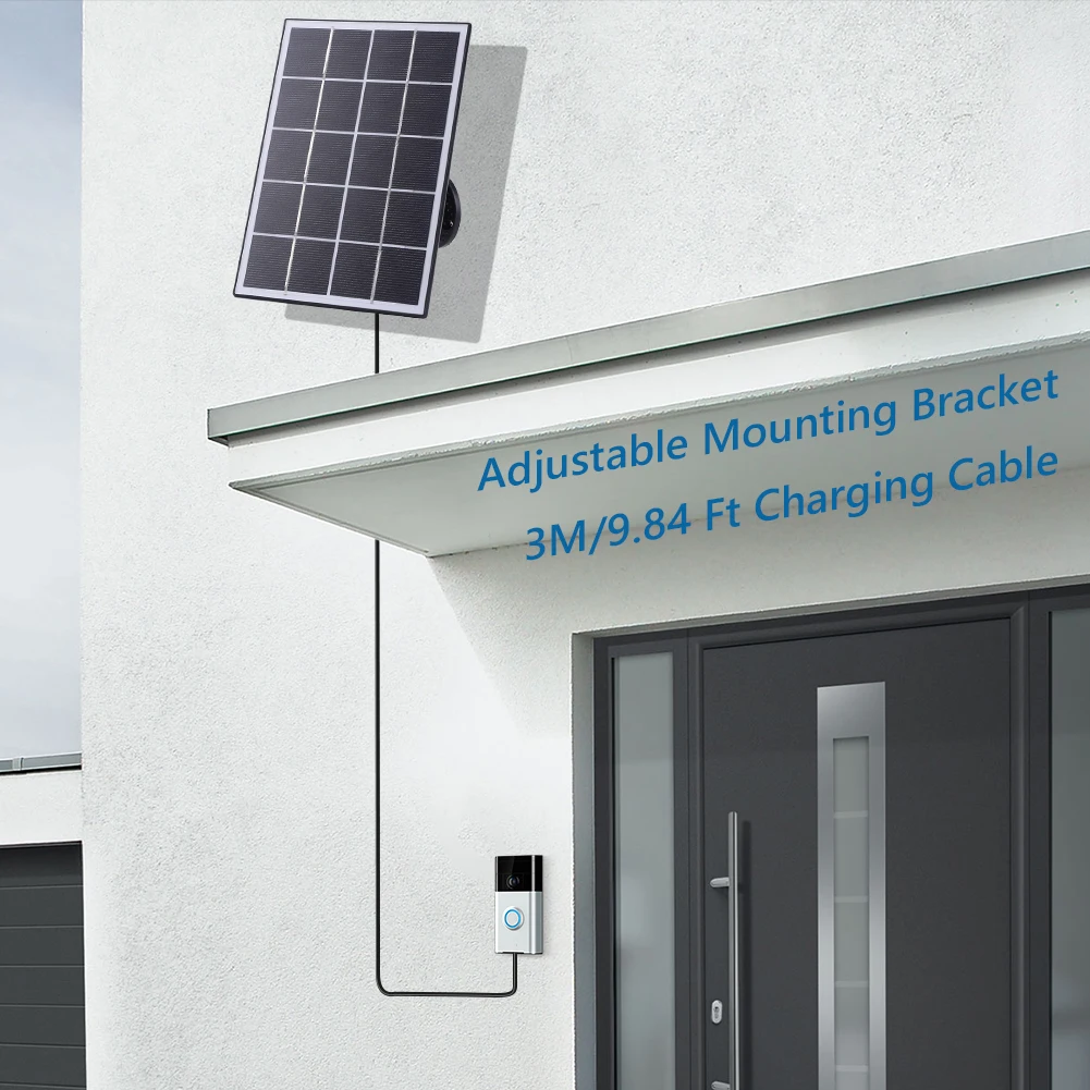 20W Solar Charger 9.8Ft Charging Cable Solar Panel Charger 360° Adjustable Wall Mount Solar Panel Kit for Ring Video Doorbell 4
20W Solar Charger 9.8Ft Charging Cable Solar Panel Charger 360° Adjustable Wall Mount Solar Panel Kit for Ring Video Doorbell 4