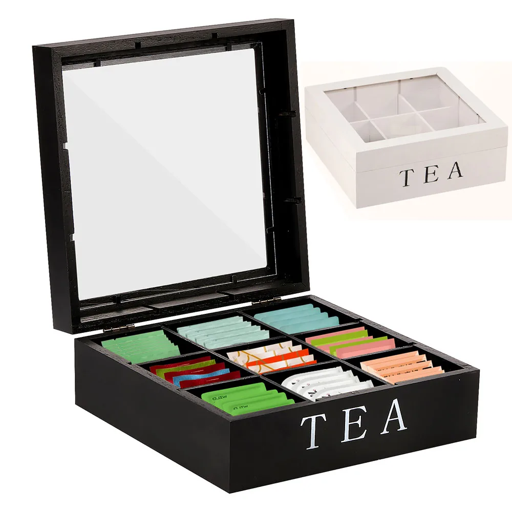 9 Grids Wooden Tea Bag Holder Sugar Packets Spice Pouches Storage Case Instant Coffee Bag Boxes With Clear Lid Tea Bag Organizer
9 Grids Wooden Tea Bag Holder Sugar Packets Spice Pouches Storage Case Instant Coffee Bag Boxes With Clear Lid Tea Bag Organizer
