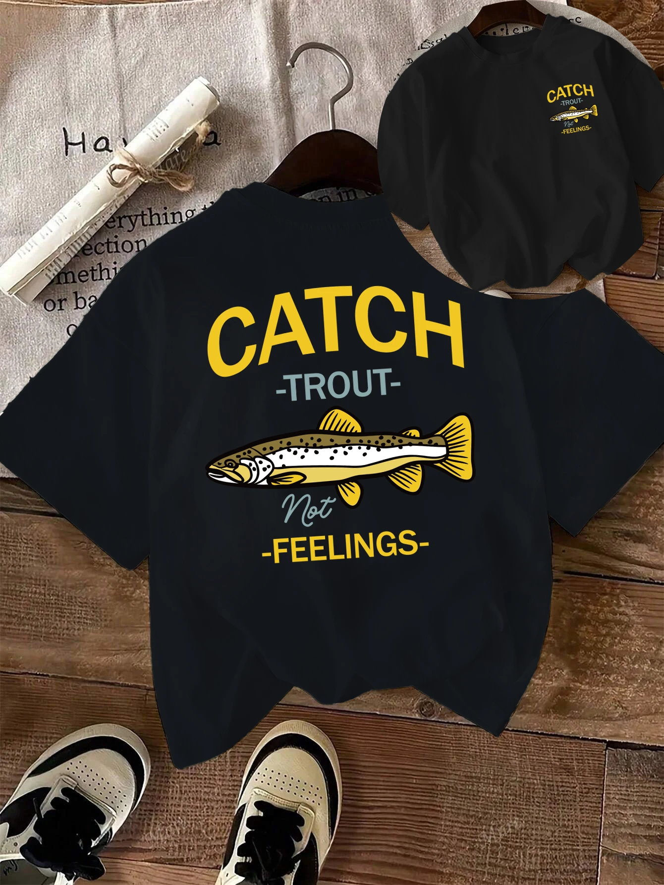 Catch Trout Not Feeling Print Womens T-Shirt Casual Summer T Shirts Loose All-Match Woman Streetwear Cotton Hip Hop Tops
Catch Trout Not Feeling Print Womens T-Shirt Casual Summer T Shirts Loose All-Match Woman Streetwear Cotton Hip Hop Tops