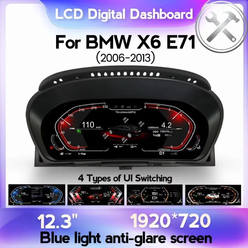 MEKEDE 12.3 INCH LINUX System Wireless Car‑play HD LCD Dashboard Speedometer Digital Cluster Auto Parts for X6‑E71 2006-2013
MEKEDE 12.3 INCH LINUX System Wireless Car‑play HD LCD Dashboard Speedometer Digital Cluster Auto Parts for X6‑E71 2006-2013