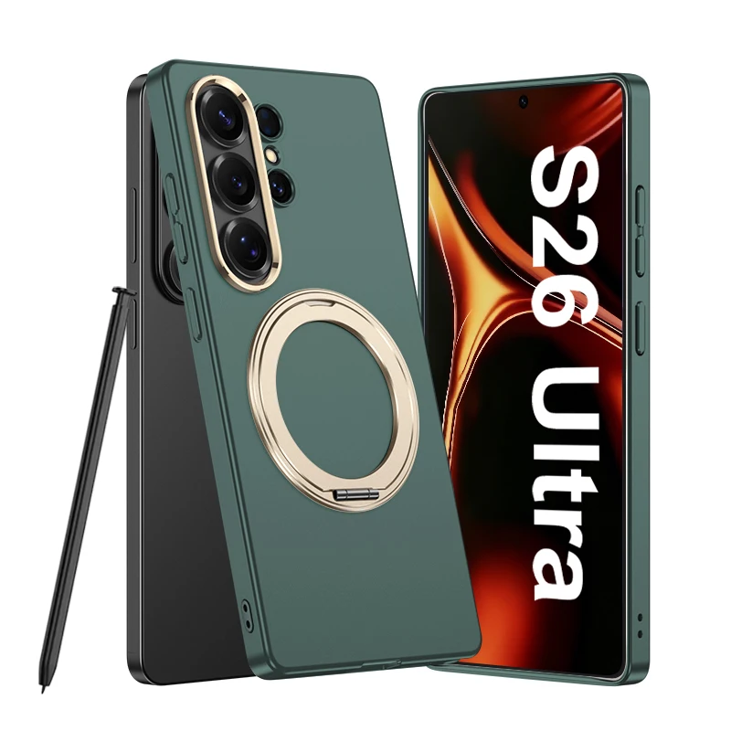 For Samsung Galaxy S26 Ultra Case GKK Matte Frosted Hard PC Black Cover with Magnetic Rotating Ring Holder Stand
For Samsung Galaxy S26 Ultra Case GKK Matte Frosted Hard PC Black Cover with Magnetic Rotating Ring Holder Stand