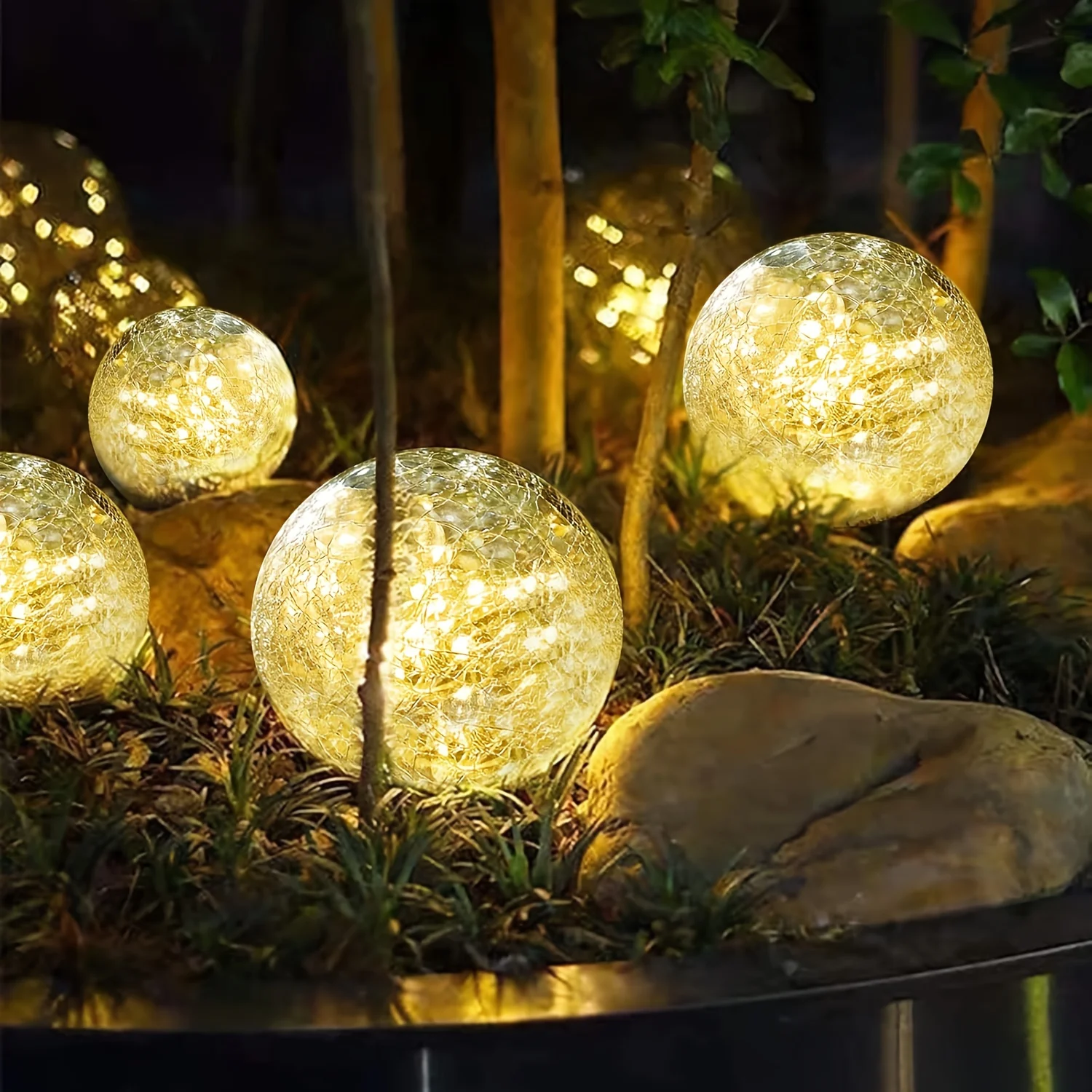 4 Solar Spherical Lights, Outdoor Solar Garden Spheres, Outdoor Cracked Glass Globes, Outdoor Solar Spheres, Christmas Decorations for Courtyards, Lawns, and Backyards, Christmas Ornaments, Large Size, Upgraded Packaging
4 Solar Spherical Lights, Outdoor Solar Garden Spheres, Outdoor Cracked Glass Globes, Outdoor Solar Spheres, Christmas Decorations for Courtyards, Lawns, and Backyards, Christmas Ornaments, Large Size, Upgraded Packaging