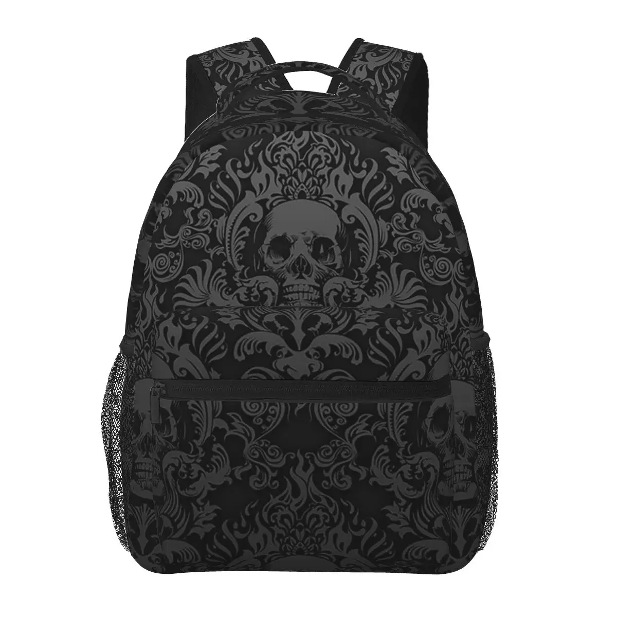 Gothic Black Skull Damask Pattern Student Backpack School Bag Hiking Travel Daypack for Boys Girls Fashion Bookbag Shoulder Bags
Gothic Black Skull Damask Pattern Student Backpack School Bag Hiking Travel Daypack for Boys Girls Fashion Bookbag Shoulder Bags