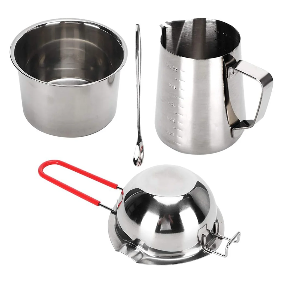 A79G Набор для изготовления свечей из нержавеющей стали с двойной насадкой, ручка ложки для котла, подвесной дизайн с двумя нагревательными кастрюлями для рукоделия
A79G Набор для изготовления свечей из нержавеющей стали с двойной насадкой, ручка ложки для котла, подвесной дизайн с двумя нагревательными кастрюлями для рукоделия