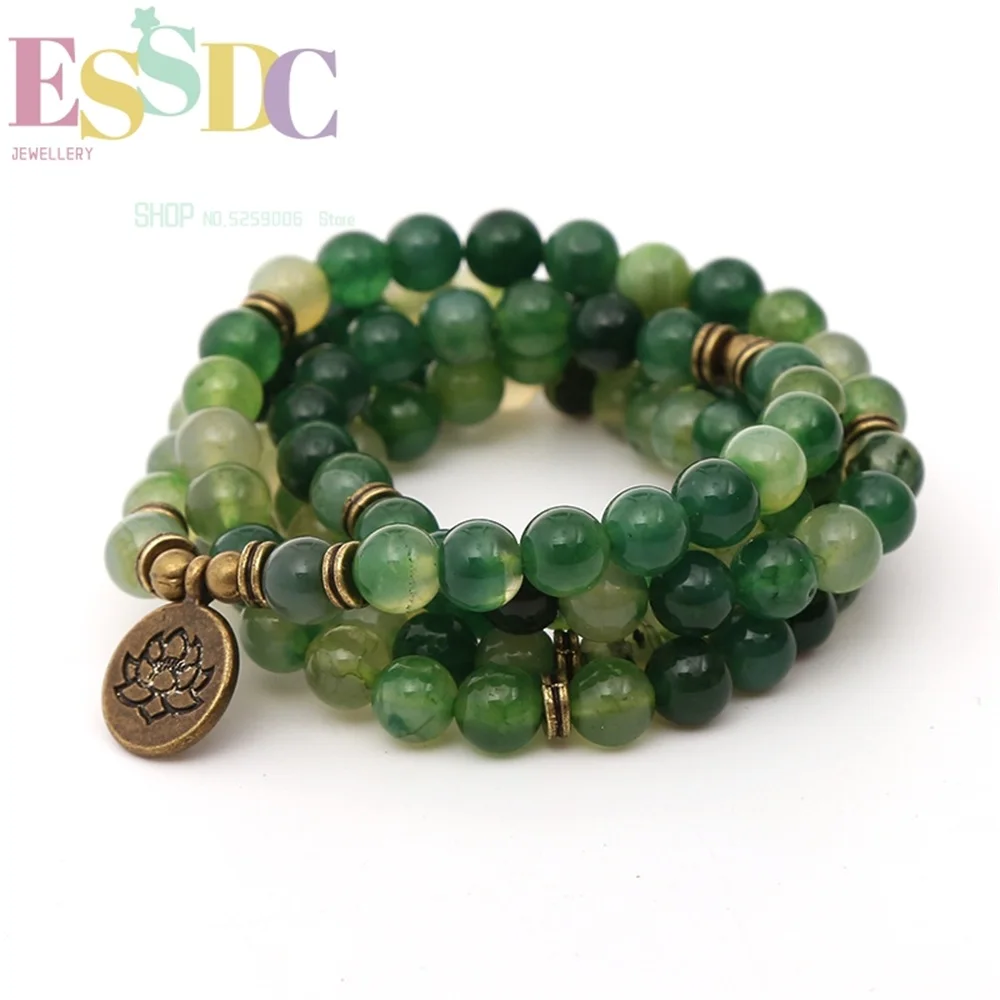 Buddhist 108 Mala Natural Green Dragon Grain Onyx Lotus Pendant Fashion Women's Chakra Yoga Healing Bracelet Wholesale
Buddhist 108 Mala Natural Green Dragon Grain Onyx Lotus Pendant Fashion Women's Chakra Yoga Healing Bracelet Wholesale