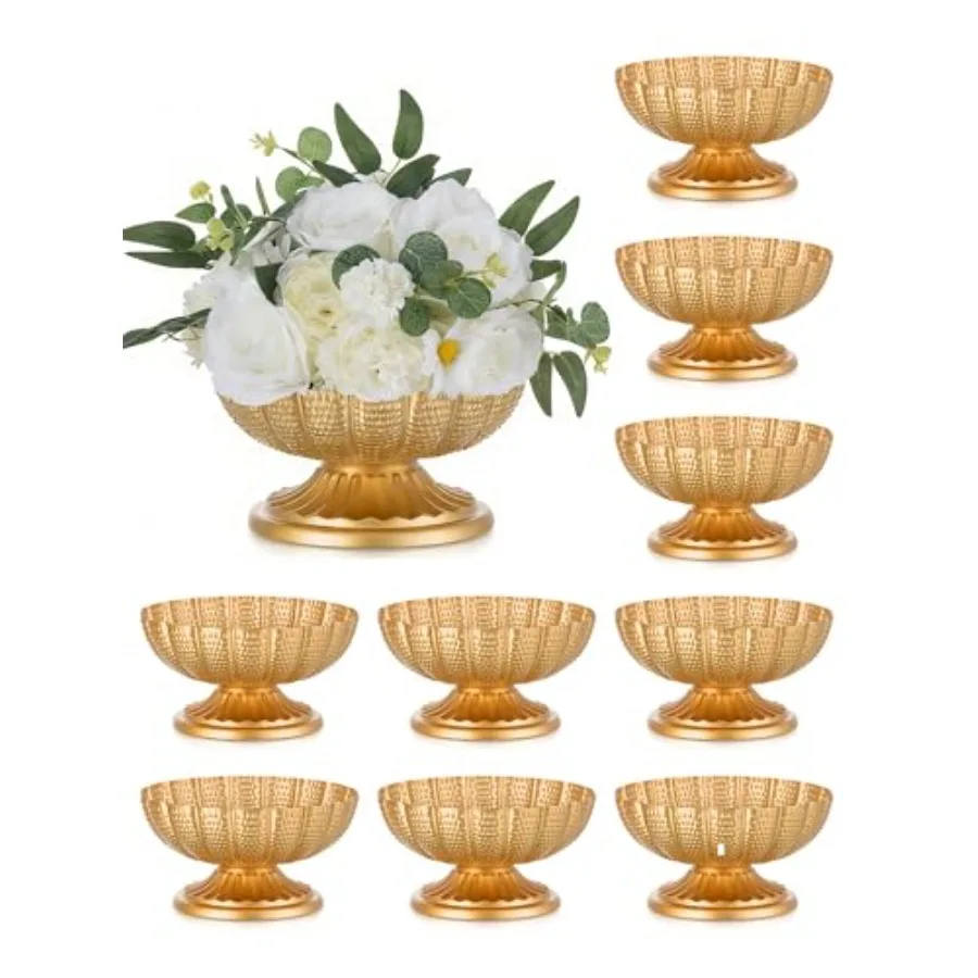 Wedding table centerpieces: gold metal vases metallic gold color lightweight and stackable 10-pack mini flower stands for party
Wedding table centerpieces: gold metal vases metallic gold color lightweight and stackable 10-pack mini flower stands for party