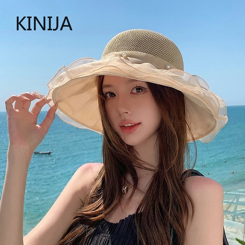 Foldable Spring Summer Women's Straw Hat Beach Lace Big Brim Sun Hat Travel Bow Sun Protection Cap Female Beach Hat
Foldable Spring Summer Women's Straw Hat Beach Lace Big Brim Sun Hat Travel Bow Sun Protection Cap Female Beach Hat