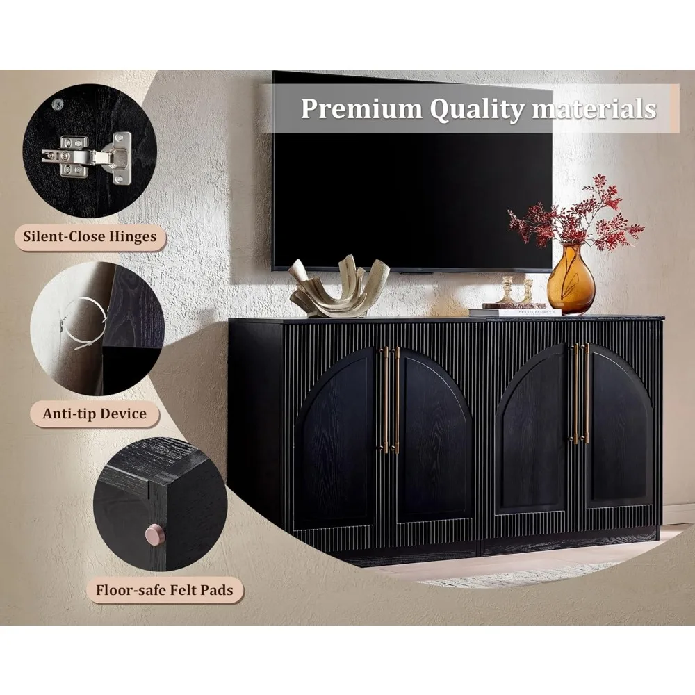 Handmade Fluted Arched Cabinet, 62'' Luxury Accent Cabinet with Adjustable Shelves, Durable Wood Modern Sideboard, Customized
Handmade Fluted Arched Cabinet, 62'' Luxury Accent Cabinet with Adjustable Shelves, Durable Wood Modern Sideboard, Customized