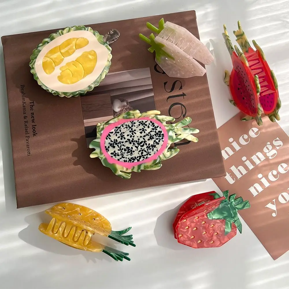 Creative Strawberry Fruit Hair Grab Durian Pitaya Cartoon Hair Claw Headwear Hairpin Acetic Acid Shark Clip Female
Creative Strawberry Fruit Hair Grab Durian Pitaya Cartoon Hair Claw Headwear Hairpin Acetic Acid Shark Clip Female