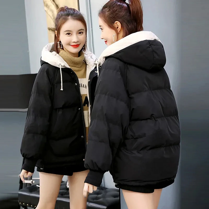 Down Cotton Jacket Winter New Womens Korean Short Hooded Parka Overcoat Women's Commuter Thickened Warm Plus Size Cotton Jackets
Down Cotton Jacket Winter New Womens Korean Short Hooded Parka Overcoat Women's Commuter Thickened Warm Plus Size Cotton Jackets