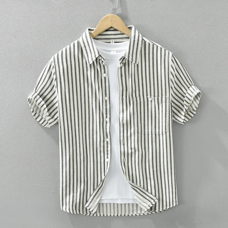 2024 Summer New Fashion Striped Short Sleeve Shirt for Men Loose Casual Shirt Men's Clothing
2024 Summer New Fashion Striped Short Sleeve Shirt for Men Loose Casual Shirt Men's Clothing