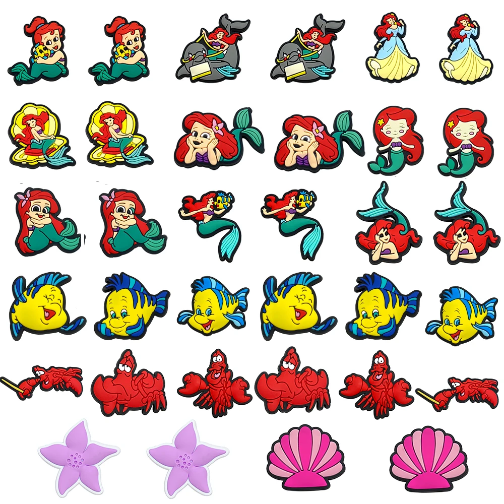 34pcs/set Mermaid Princess Shoe Charms Cartoon Shoes Accessories Fit Clogs sandal Garden Shoe Decorations Buckle for kids Gifts
34pcs/set Mermaid Princess Shoe Charms Cartoon Shoes Accessories Fit Clogs sandal Garden Shoe Decorations Buckle for kids Gifts
