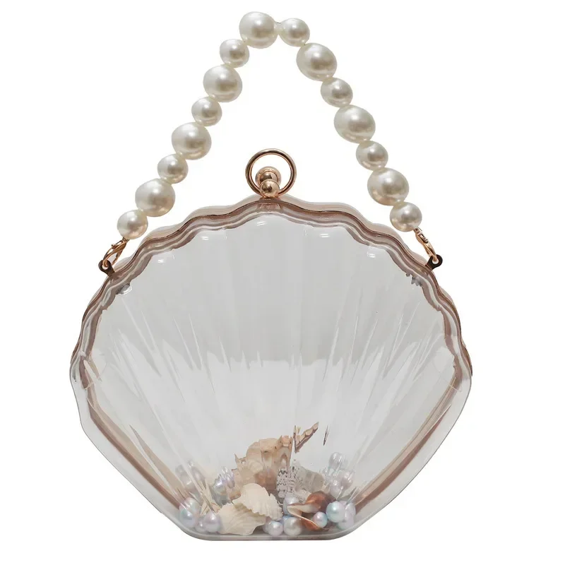 Summer Transparent Clutch Bag Women Trendy Acrylic Bag Fashion PVC Shell Bags Seaside Pearl Straps Beach Bags Chic Shoulder Bags
Summer Transparent Clutch Bag Women Trendy Acrylic Bag Fashion PVC Shell Bags Seaside Pearl Straps Beach Bags Chic Shoulder Bags