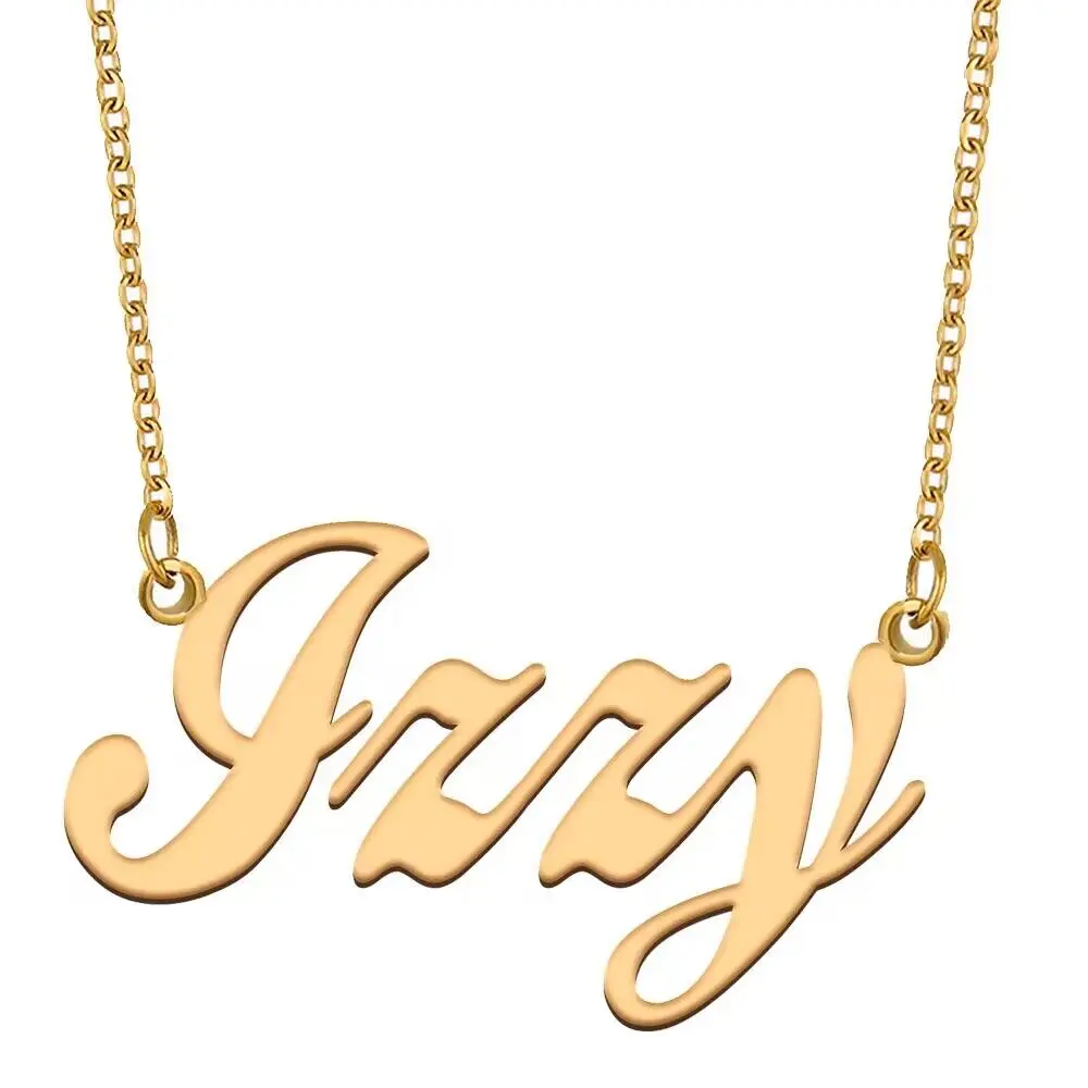 Izzy Name Necklace for Women Stainless Steel Jewelry Gold Plated Nameplate Pendant Femme Mothers Girlfriend Gift
Izzy Name Necklace for Women Stainless Steel Jewelry Gold Plated Nameplate Pendant Femme Mothers Girlfriend Gift