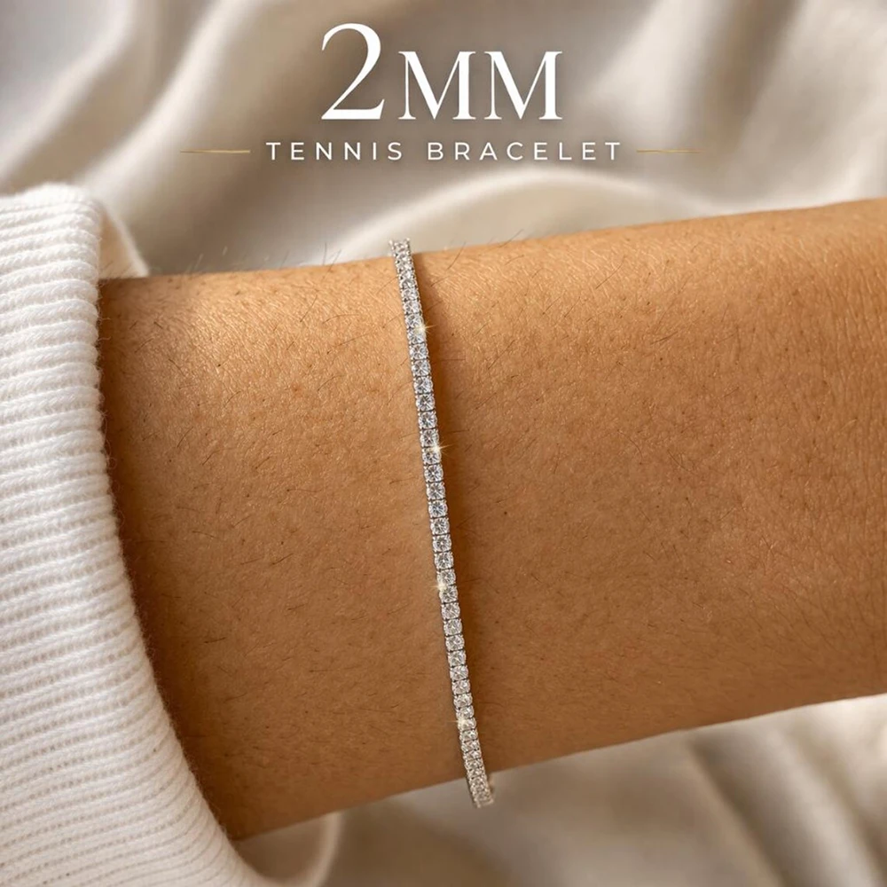 2mm Moissanite Tennis Bracelet for Women Men D VVS Sparkling Round Cut Diamond S925 Silver Hiphop Jewelry Wedding Bridal Gifts
2mm Moissanite Tennis Bracelet for Women Men D VVS Sparkling Round Cut Diamond S925 Silver Hiphop Jewelry Wedding Bridal Gifts
