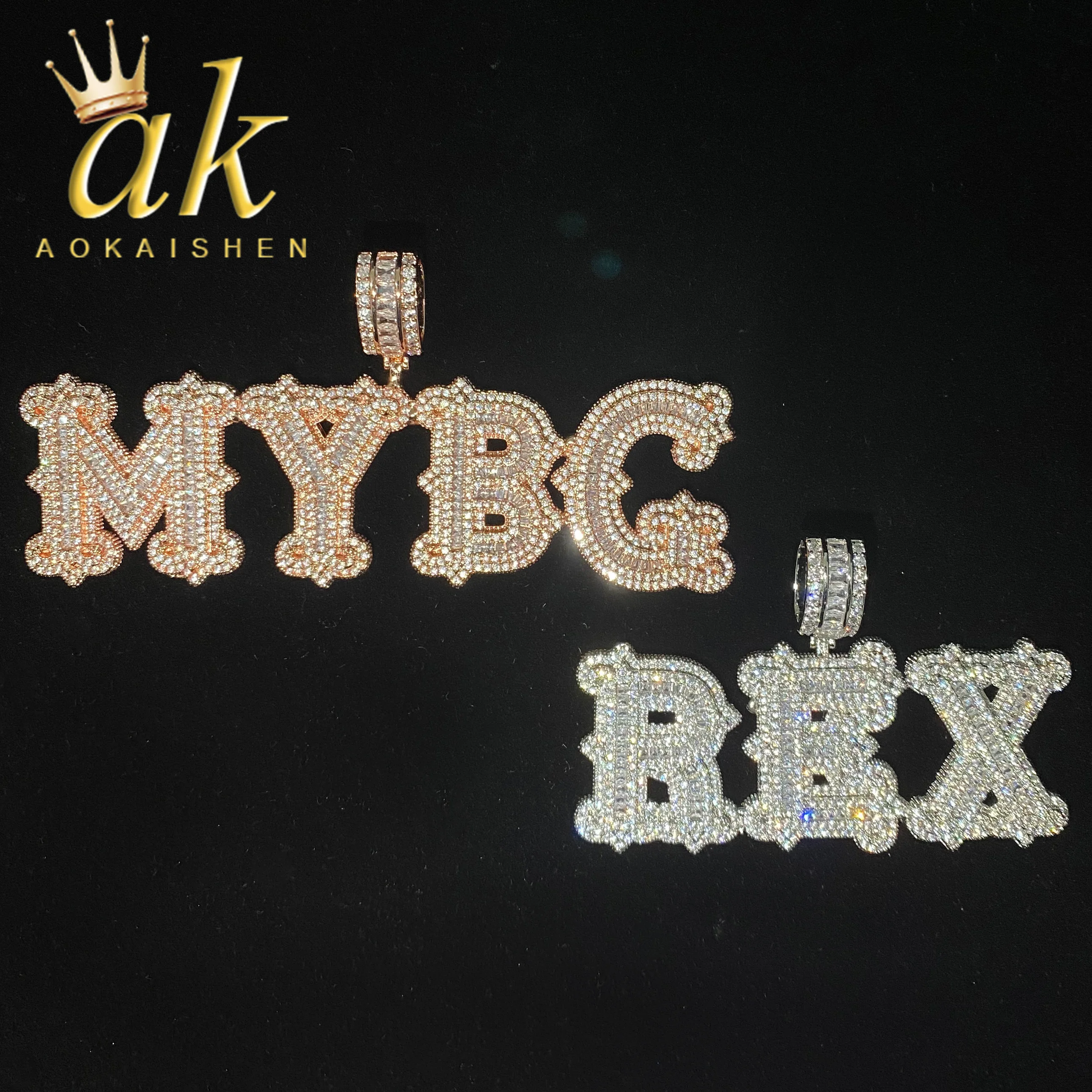 Aokaishen Personalized Baguette Pendant Micro Paved CZ Iced Out Charms Customized Name Necklace Fashion Hip Hop Jewelry
Aokaishen Personalized Baguette Pendant Micro Paved CZ Iced Out Charms Customized Name Necklace Fashion Hip Hop Jewelry