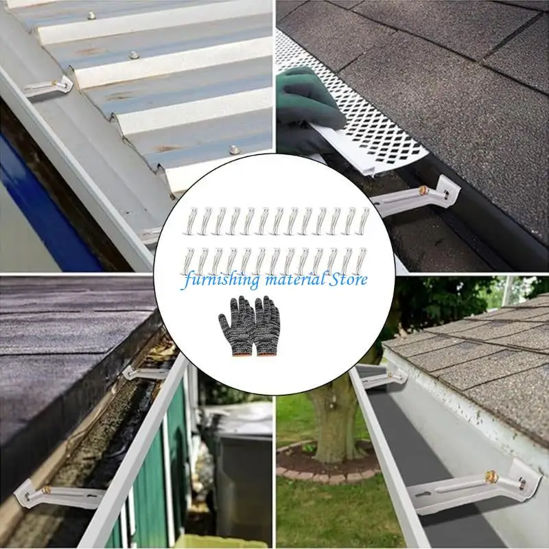 Y5GD 28Pcs Gutter Hangers with Screws and Clamps Quick Screw Gutter Clip Concealed Gutter Bracket for 5inch Aluminum Gutters
Y5GD 28Pcs Gutter Hangers with Screws and Clamps Quick Screw Gutter Clip Concealed Gutter Bracket for 5inch Aluminum Gutters