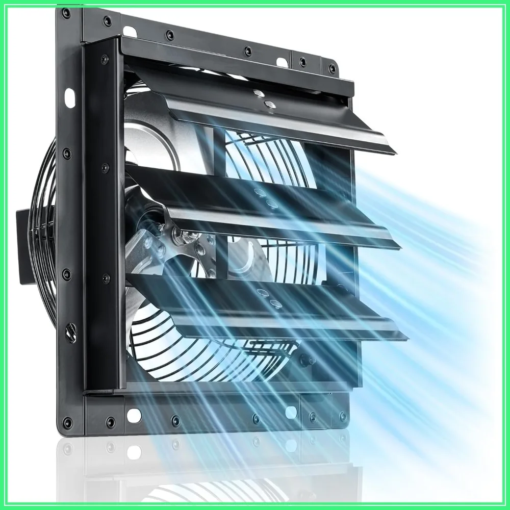 8 Inch Shutter Exhaust Fan, 760 CFM Wall Mounted, 40dB Quiet Ventilation for Garage, Shed, Greenhouse
8 Inch Shutter Exhaust Fan, 760 CFM Wall Mounted, 40dB Quiet Ventilation for Garage, Shed, Greenhouse