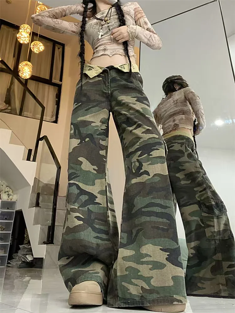 Multi-pockets Camouflage Cargo Pants Y2K Women Streetwear Patchwork Ripped Baggy Overalls Wide Leg Loose Trousers
Multi-pockets Camouflage Cargo Pants Y2K Women Streetwear Patchwork Ripped Baggy Overalls Wide Leg Loose Trousers