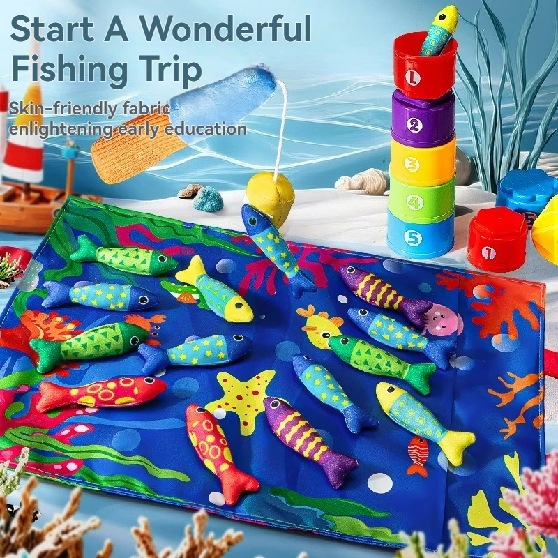Baby Fishing Toys Plush Little Fishpond Set Simulating Fishing Games Number Color Cognition Fine Motor Training Montessori Toys
Baby Fishing Toys Plush Little Fishpond Set Simulating Fishing Games Number Color Cognition Fine Motor Training Montessori Toys