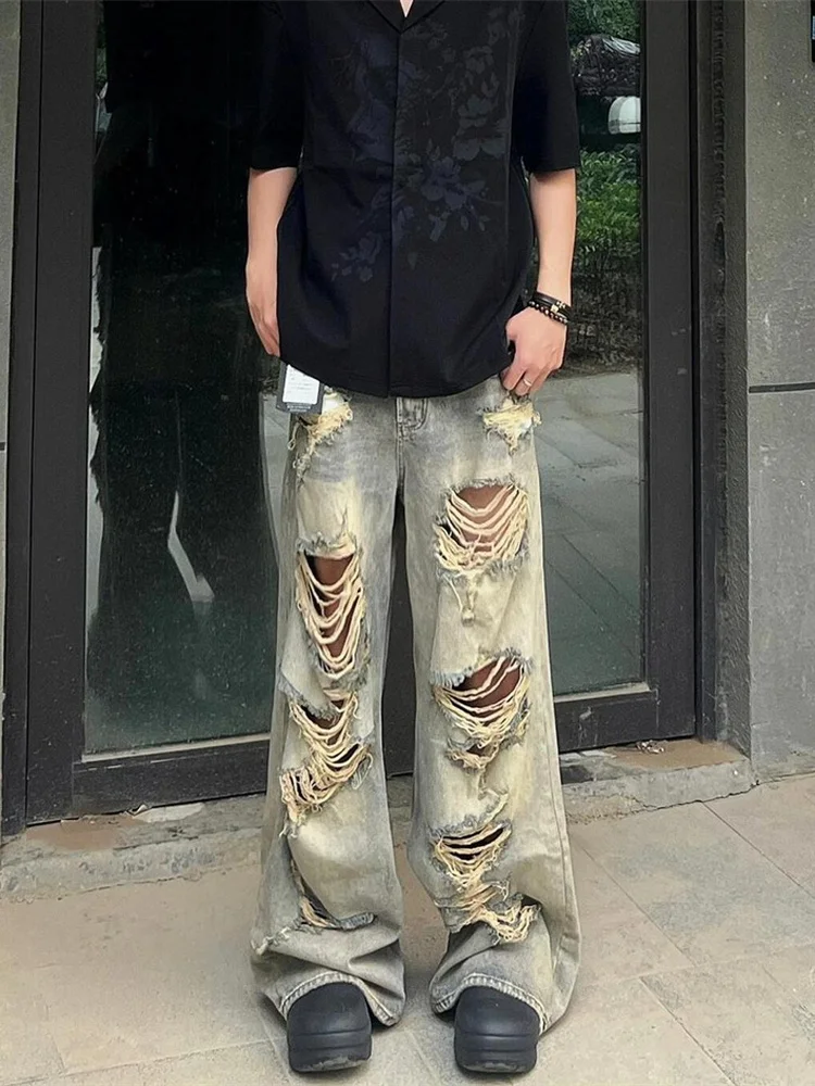 American Retro Hole Denim Jeans Men's Heavyweight Wasteland Style Ins Washed Loose Trendy Straight Leg High Waist Casual Jeans
American Retro Hole Denim Jeans Men's Heavyweight Wasteland Style Ins Washed Loose Trendy Straight Leg High Waist Casual Jeans
