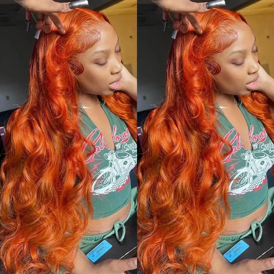 Ginger Colored Human Hair HD Lace Frontal Wig 13x6 13x4 Body Wave 30 40 Inch PrePlucked Brazilian Wigs For Women Lace Front Wig 
Ginger Colored Human Hair HD Lace Frontal Wig 13x6 13x4 Body Wave 30 40 Inch PrePlucked Brazilian Wigs For Women Lace Front Wig