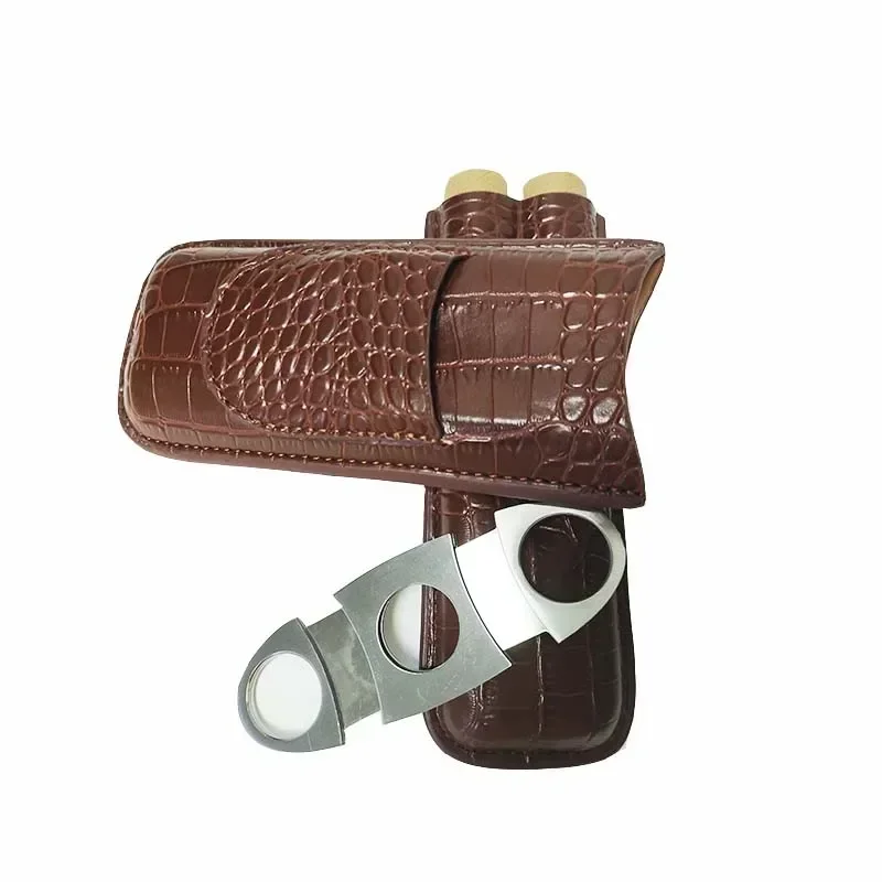 Humidor Cigar Case Tube Cigar Accessories Portable Leather Mini 2 Tubes Holder Cigar Box with Cigar Cutter Gift
Humidor Cigar Case Tube Cigar Accessories Portable Leather Mini 2 Tubes Holder Cigar Box with Cigar Cutter Gift