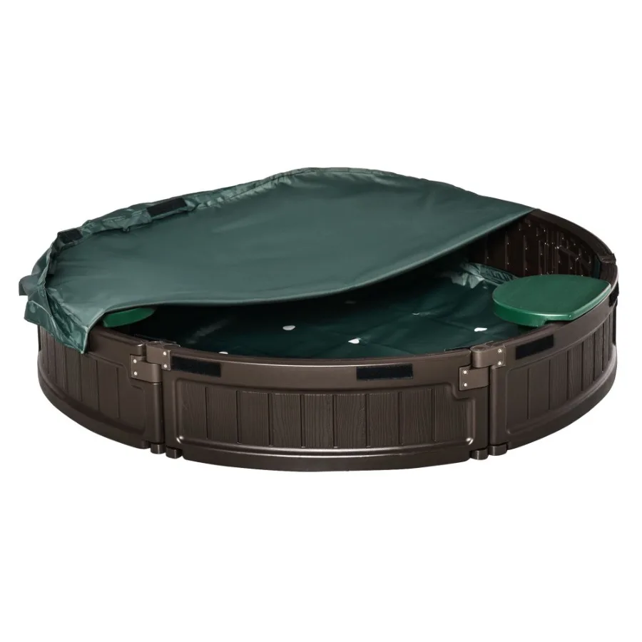 Outdoor Sandbox with Cover Garden Bed Easy Assembly 's Round Sandbox for Backyard Brown 48.5 x 48.5 x 8.75
Outdoor Sandbox with Cover Garden Bed Easy Assembly 's Round Sandbox for Backyard Brown 48.5 x 48.5 x 8.75