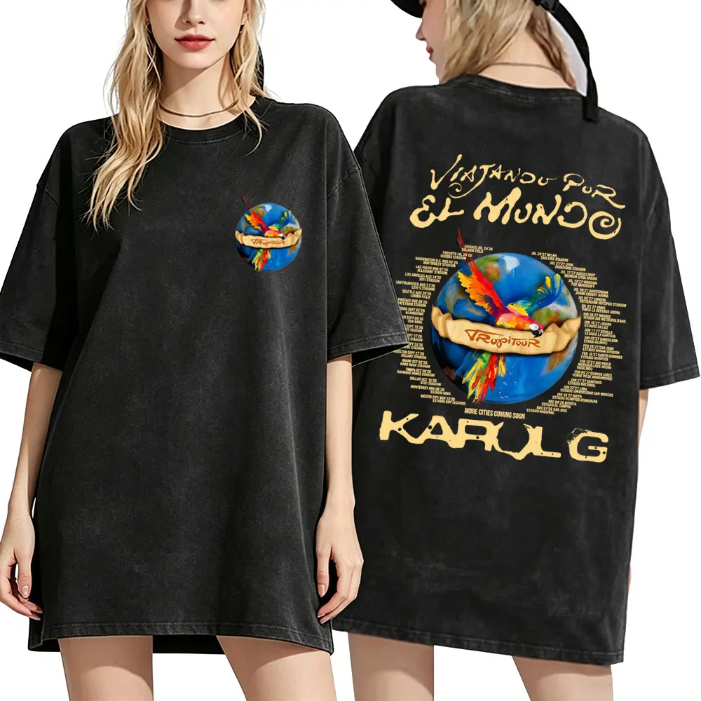 Washed Vintage Karol G Viajando Por El Mundo Tropitour 2026 T-shirt Men Women Fashion Summer Cotton T Shirt Aesthetic Streetwear
Washed Vintage Karol G Viajando Por El Mundo Tropitour 2026 T-shirt Men Women Fashion Summer Cotton T Shirt Aesthetic Streetwear