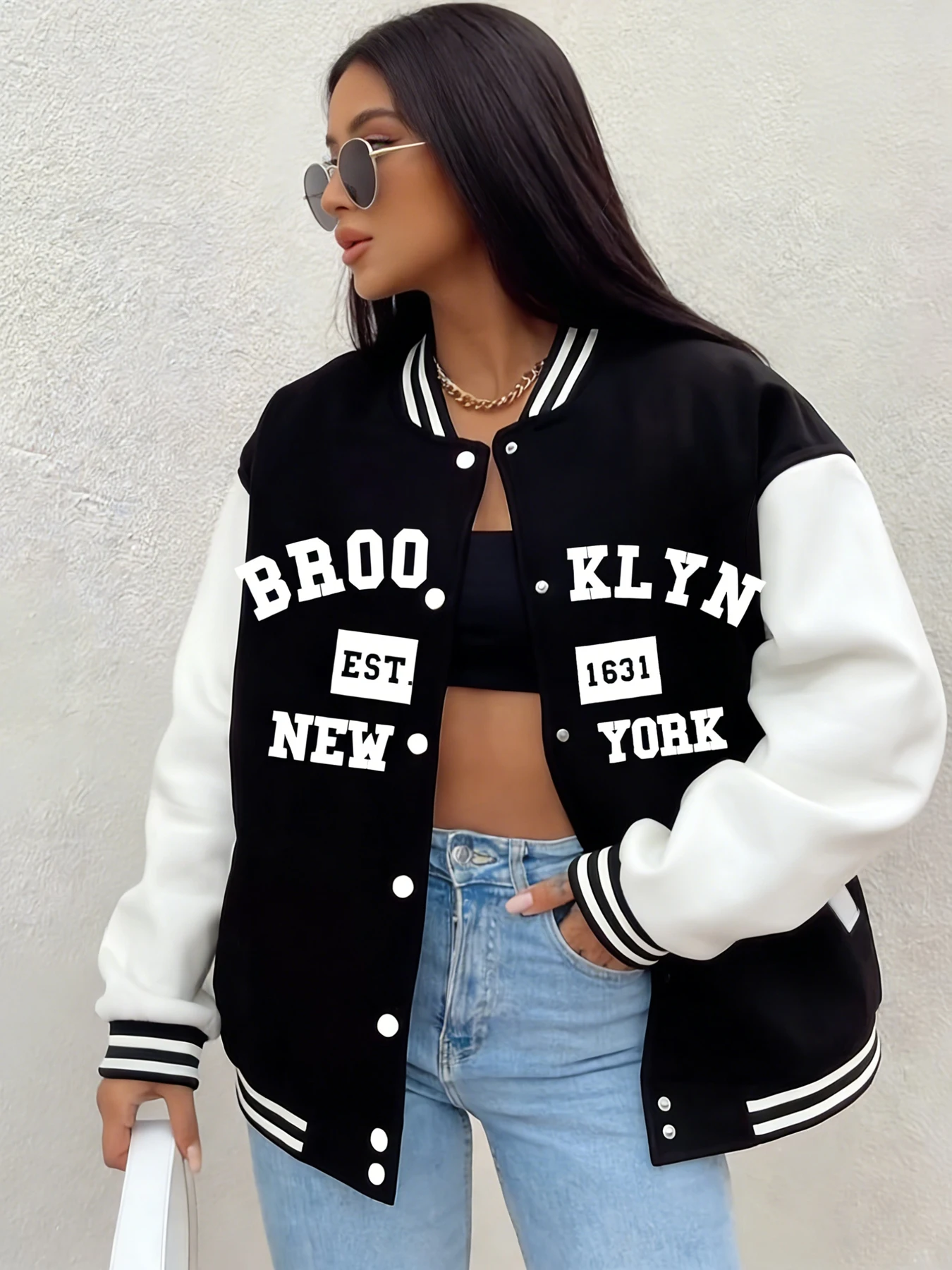 Brooklyn New York Print Baseball Jacket Women Loose Fit Varsity Coat Casual Street Oversize Hip Hop Streetwear Fleece Warm Coats
Brooklyn New York Print Baseball Jacket Women Loose Fit Varsity Coat Casual Street Oversize Hip Hop Streetwear Fleece Warm Coats