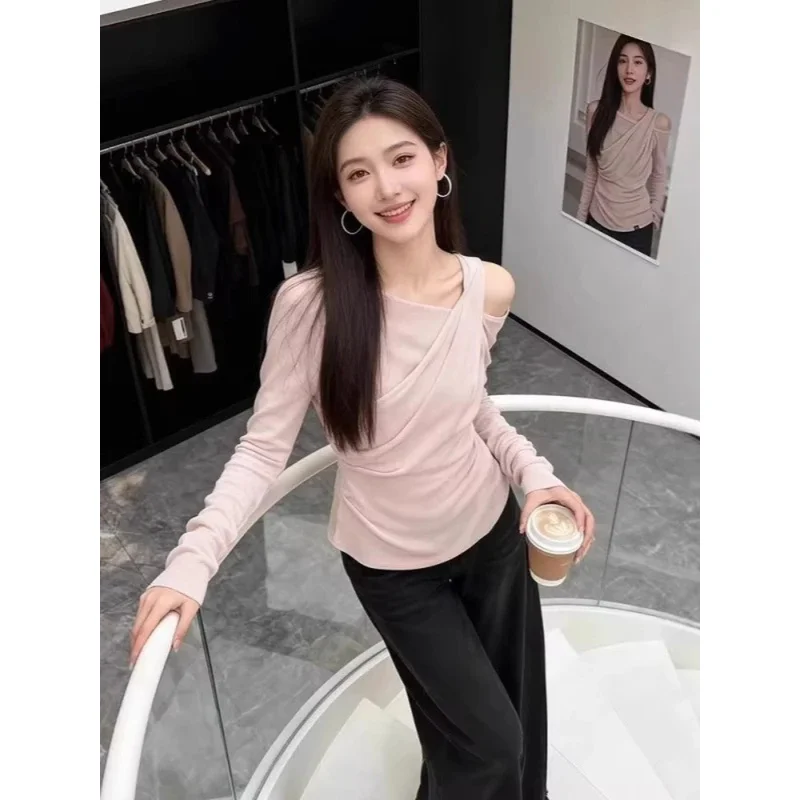 Irregular Skew Collar Y2k Aesthetic Women Sexy Tshirts Harajuku Solid Vintage Tops Streetwear Grunge Slim Fit Pleated T-shirt
Irregular Skew Collar Y2k Aesthetic Women Sexy Tshirts Harajuku Solid Vintage Tops Streetwear Grunge Slim Fit Pleated T-shirt