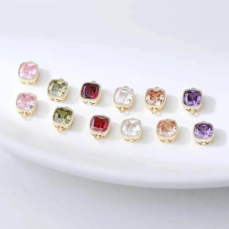 4PCS Dainty Square Zircon Charms Jewelry Making Pendants Supplies DIY Brass 14k Gold Plated Accessories 7mm
4PCS Dainty Square Zircon Charms Jewelry Making Pendants Supplies DIY Brass 14k Gold Plated Accessories 7mm