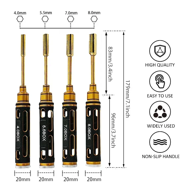 RC Remote Control Model Car Repair Tool Metal Sleeve with Hollow Handle 4.0/5.5/7.0/8.0 BOX
RC Remote Control Model Car Repair Tool Metal Sleeve with Hollow Handle 4.0/5.5/7.0/8.0 BOX