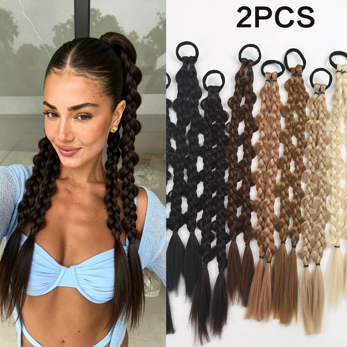 18 Inch Synthetic Braided Ponytail Hair Extensions For Women High Temperature Fiber Hair Accessories
18 Inch Synthetic Braided Ponytail Hair Extensions For Women High Temperature Fiber Hair Accessories