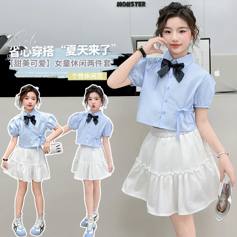 Kids Clothing Set Summer Baby Girls School Short-sleeved Outfits Stylish Short Style Shirt + Skirt 2PCS Children's Clothes Suits
Kids Clothing Set Summer Baby Girls School Short-sleeved Outfits Stylish Short Style Shirt + Skirt 2PCS Children's Clothes Suits