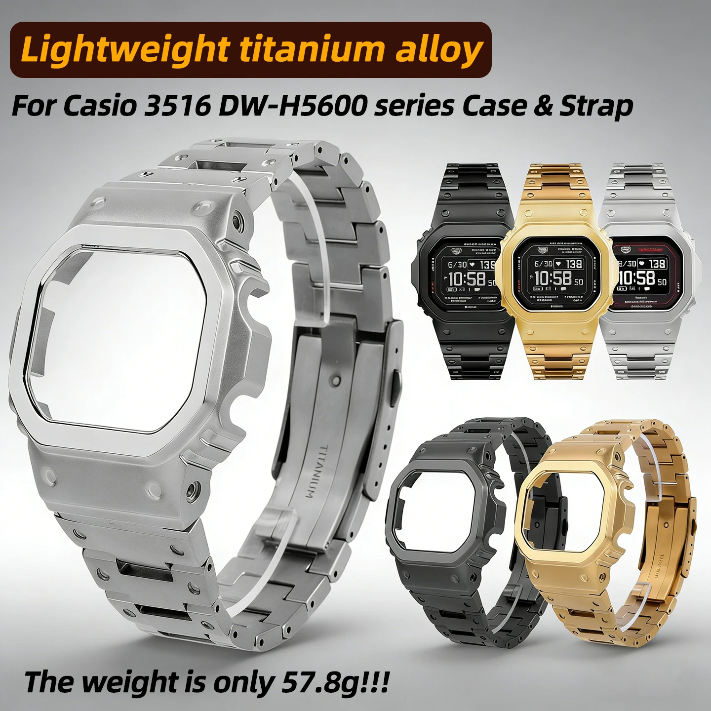 Комплект MOD kit DW H5600: титановый корпус и ремешок, подходящие для Casio 3516 DW-H5600, безель из титанового сплава, ремешок для часов H5600, аксессуары с инструментом.
Комплект MOD kit DW H5600: титановый корпус и ремешок, подходящие для Casio 3516 DW-H5600, безель из титанового сплава, ремешок для часов H5600, аксессуары с инструментом.