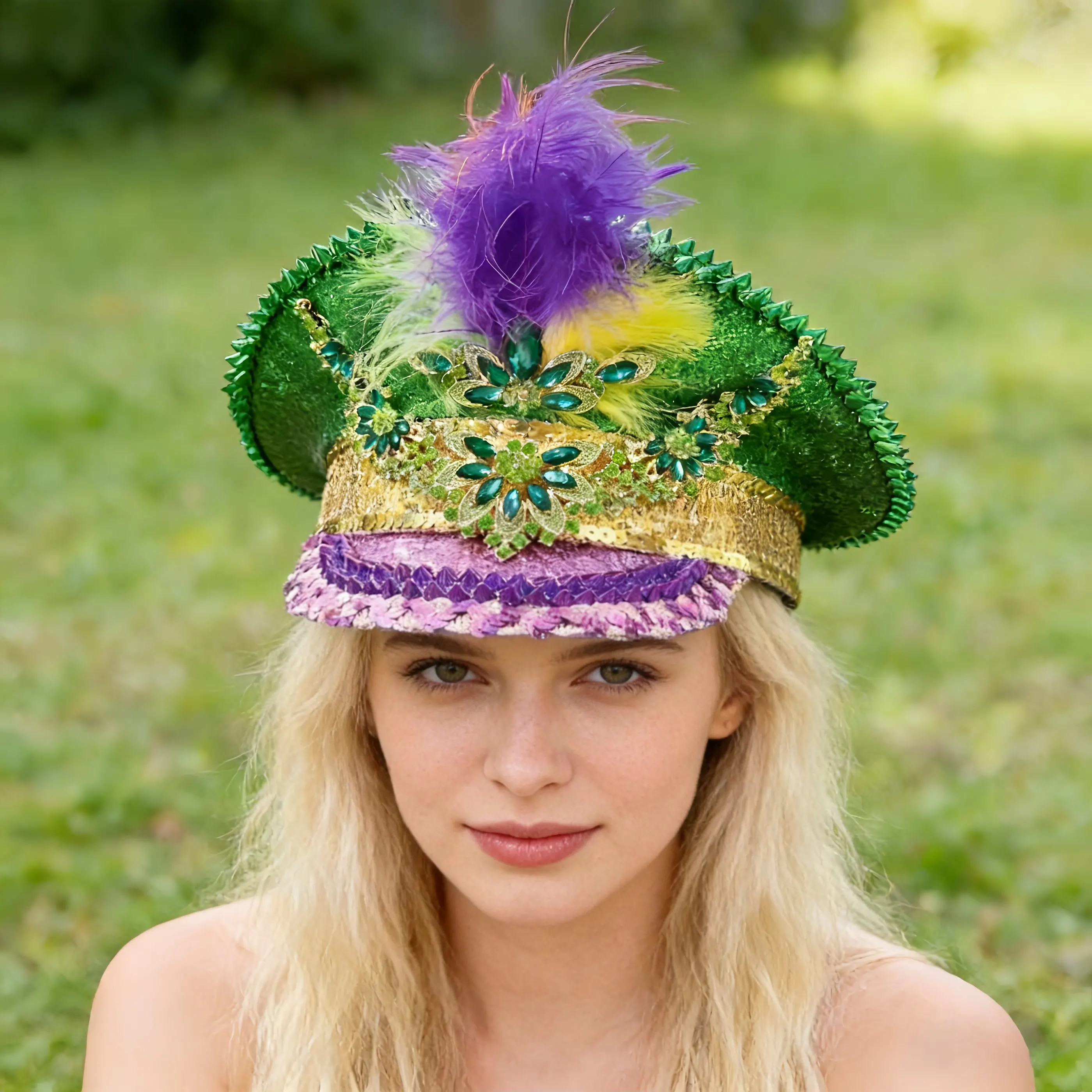 HongLuan Colourful Luxury Disco Mardi Gras Captain Hat Rhinestone for Carnival, Rave Festivals Accessories & Party Hat Woman
HongLuan Colourful Luxury Disco Mardi Gras Captain Hat Rhinestone for Carnival, Rave Festivals Accessories & Party Hat Woman