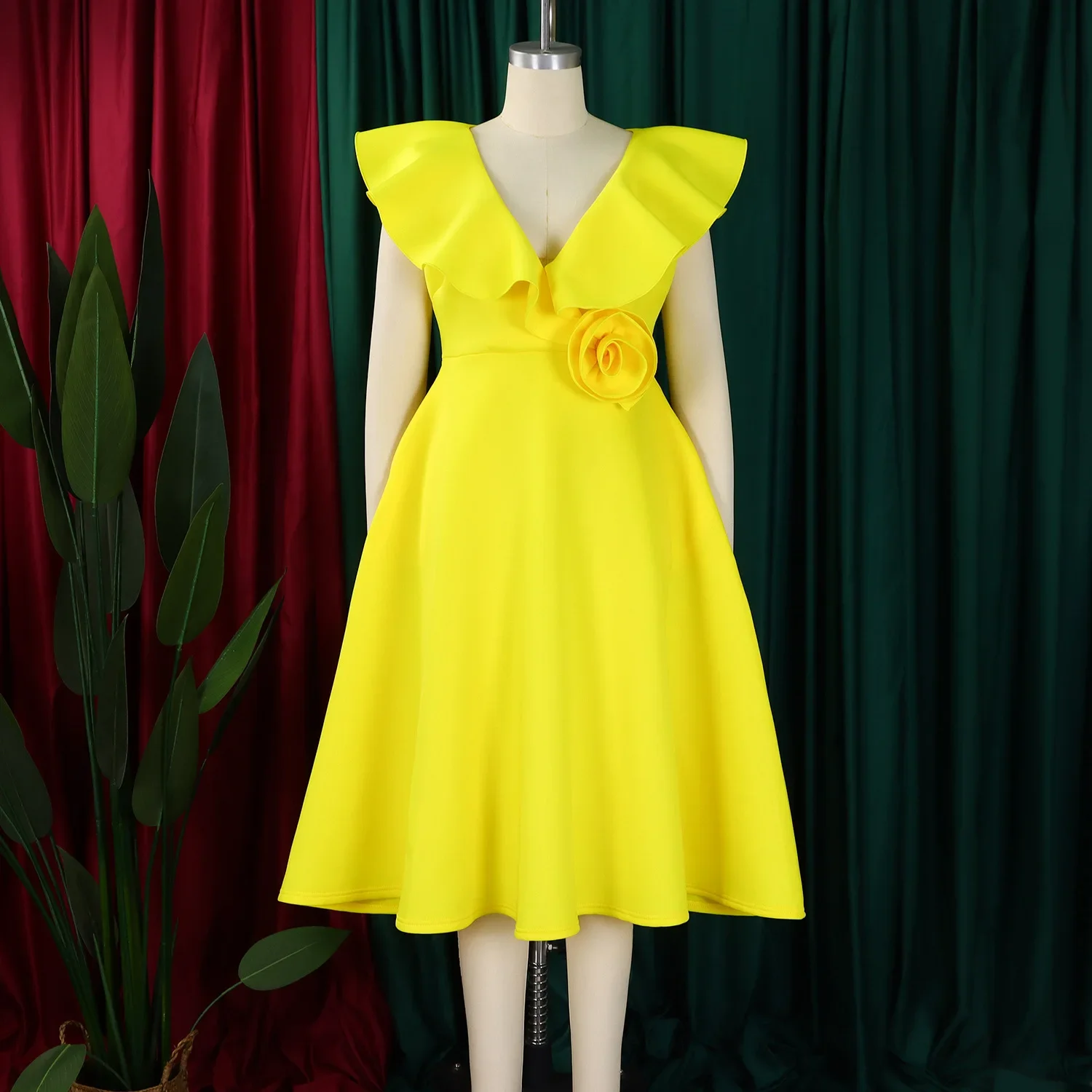 Customized 2025 Ruffle Short Sleeve Plus Size Dress Women Solid Large Big Ball Gown Dresses Lady Summer Party Tight Curvy Dressc
Customized 2025 Ruffle Short Sleeve Plus Size Dress Women Solid Large Big Ball Gown Dresses Lady Summer Party Tight Curvy Dressc