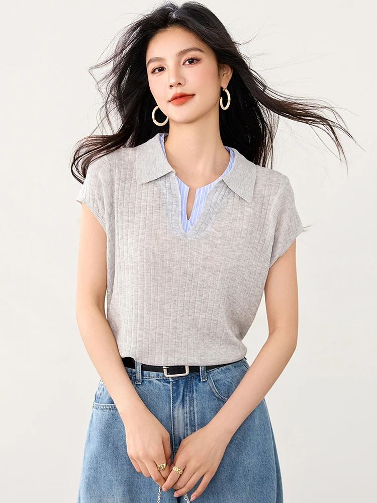 2025 New Summer Polo Collar Women's T-shirts Temperament Short Sleeve T-shirt Korean Design Sense Niche Tops
2025 New Summer Polo Collar Women's T-shirts Temperament Short Sleeve T-shirt Korean Design Sense Niche Tops