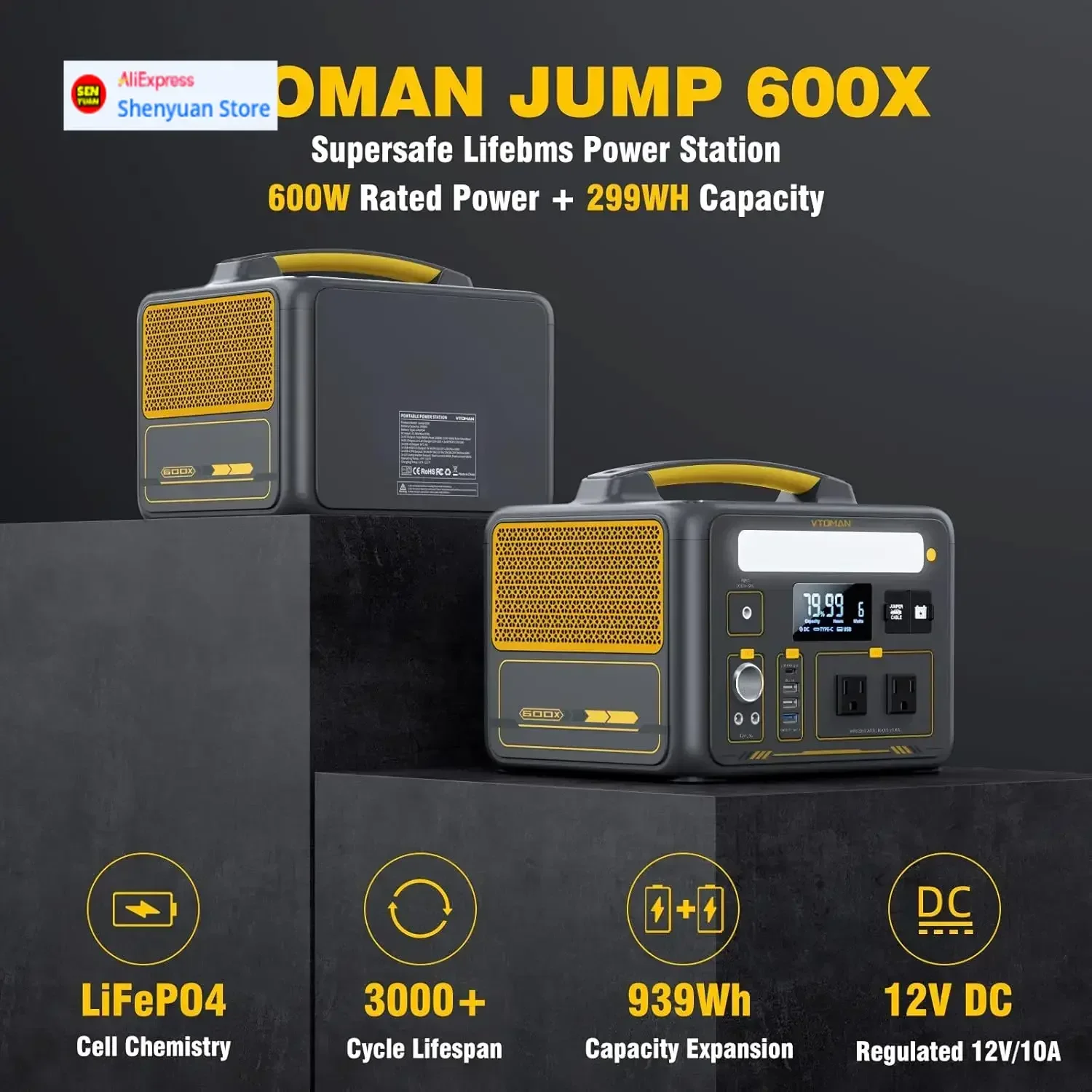 Портативная электростанция Curated Jump 600X, генератор с питанием от батареи LFP и 2 розетками переменного тока мощностью 600 Вт (отсоединение 1200 Вт), 4 порта USB
Портативная электростанция Curated Jump 600X, генератор с питанием от батареи LFP и 2 розетками переменного тока мощностью 600 Вт (отсоединение 1200 Вт), 4 порта USB