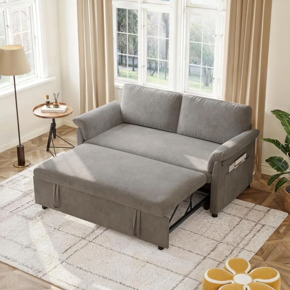 59" Convertible Sofa Bed, 3 in 1 Loveseat Sleeper Sofa Couch Bed with Pull-Out Bed, Chenille Pull Out Sofa Bed w/Adjustable Back
59" Convertible Sofa Bed, 3 in 1 Loveseat Sleeper Sofa Couch Bed with Pull-Out Bed, Chenille Pull Out Sofa Bed w/Adjustable Back