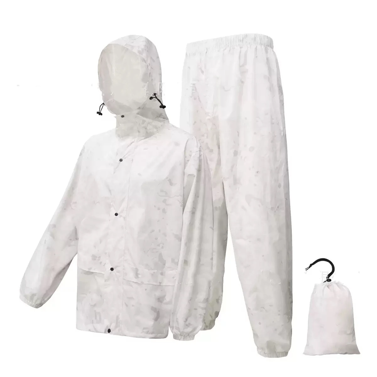 New Tactical Portable Camo Raincoat Set for Men Waterproof with Hood Bicycle & Motorcycle Riding Camouflage Rain Suit Snow White
New Tactical Portable Camo Raincoat Set for Men Waterproof with Hood Bicycle & Motorcycle Riding Camouflage Rain Suit Snow White