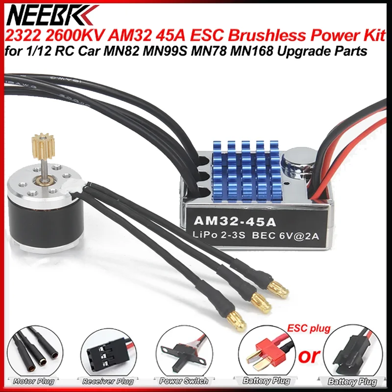 NEEBRC 2322 2600KV Outrunner Бесщеточный двигатель AM32 45A ESC для 1/12 RC гусеничного автомобиля MN82 MN99S MN168 MN78 Модель Обновления комплекта питания
NEEBRC 2322 2600KV Outrunner Бесщеточный двигатель AM32 45A ESC для 1/12 RC гусеничного автомобиля MN82 MN99S MN168 MN78 Модель Обновления комплекта питания