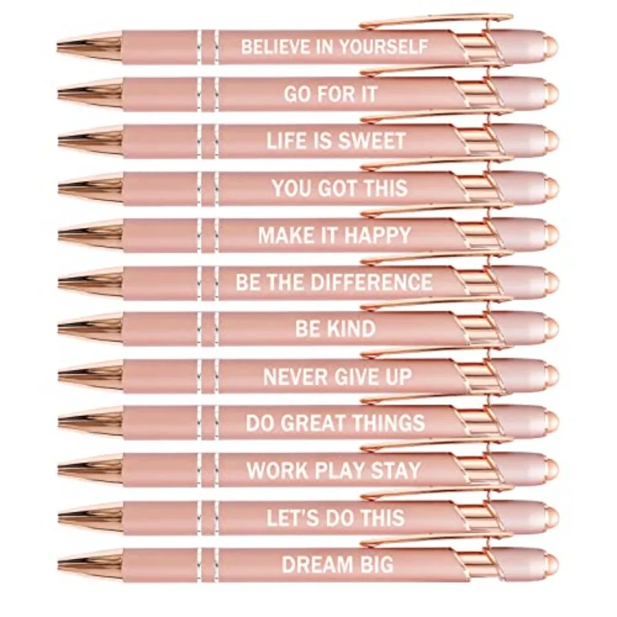 12 Pieces Rose Gold Inspirational Motivational Quotes Snarky Screen Touch Stylus Ballpoint Pens, Office Encouraging Scriptures,
12 Pieces Rose Gold Inspirational Motivational Quotes Snarky Screen Touch Stylus Ballpoint Pens, Office Encouraging Scriptures,
