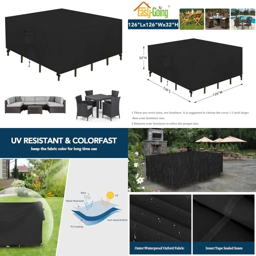 Square Patio Furniture Cover Waterproof Outdoor Dining Table and Chair Cover Anti-UV Outside Sectional Sofa Set Covers
Square Patio Furniture Cover Waterproof Outdoor Dining Table and Chair Cover Anti-UV Outside Sectional Sofa Set Covers