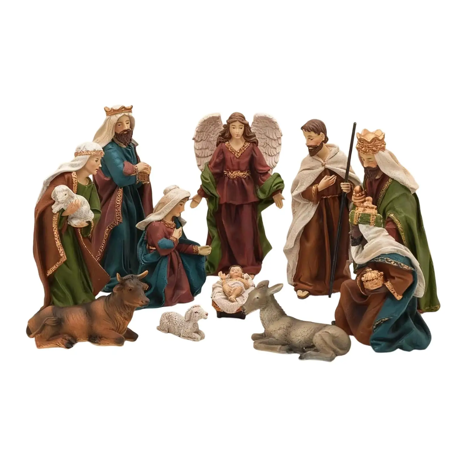 Christmas Nativity Figurine Set Resin Holy Family Sculpture Home Decor Room Ornaments for Indoor Table Centerpiece
Christmas Nativity Figurine Set Resin Holy Family Sculpture Home Decor Room Ornaments for Indoor Table Centerpiece